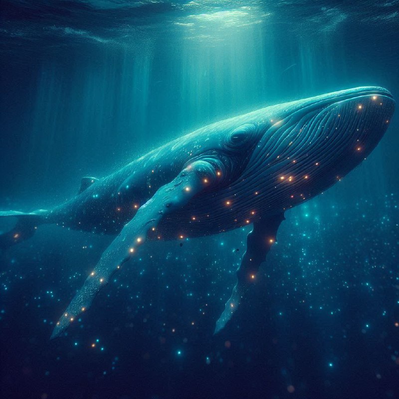 Giant Glowing Whale Creature in Deep Ocean Cinematic