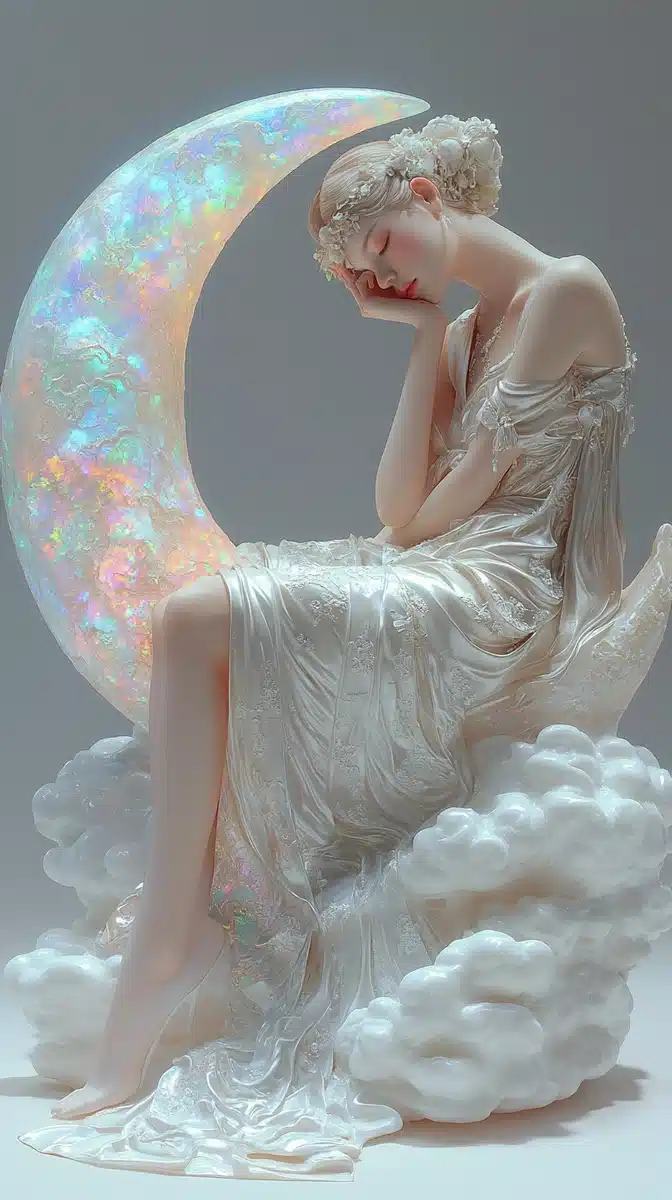 Chinese Woman on Crescent Moon