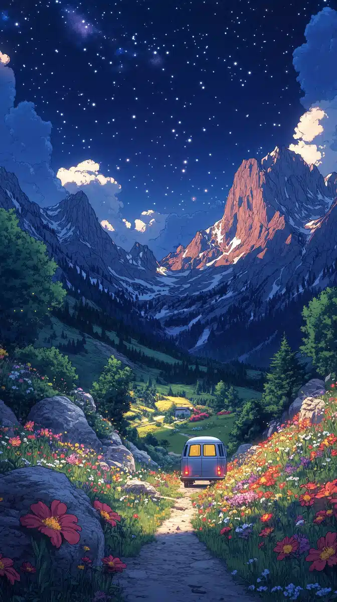 Ghibli-Inspired Night Landscape