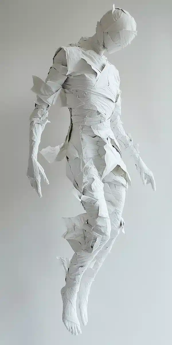 Abstract White Figure Composition