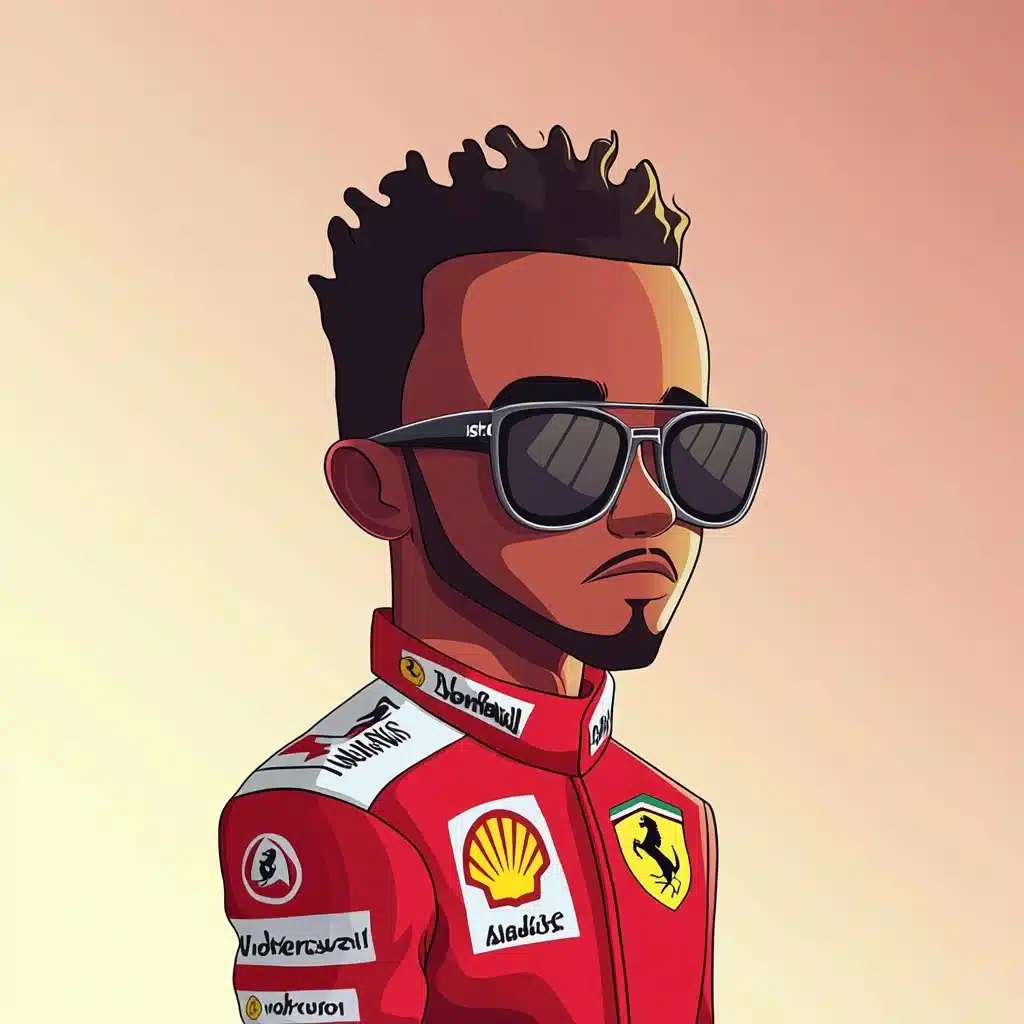 Cartoon Lewis Hamilton Portrait