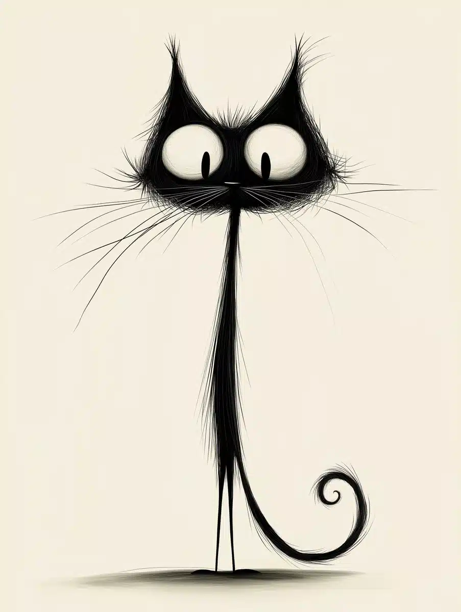 Minimalist Kitten Silhouette
