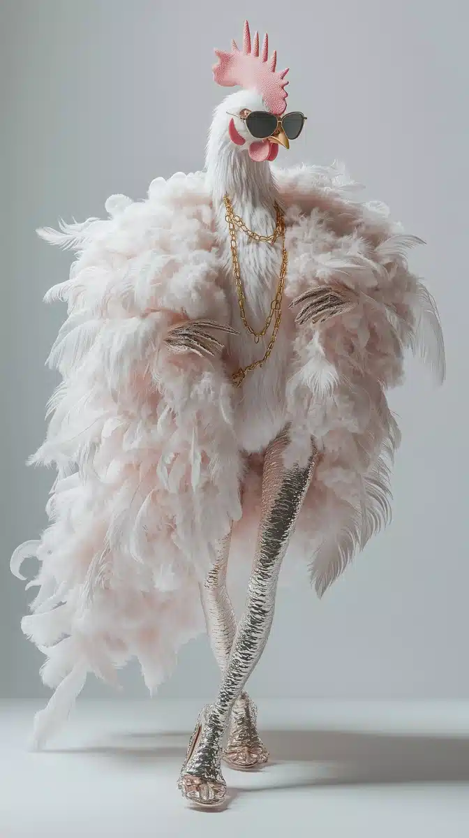 Fashionable Chicken in 3D