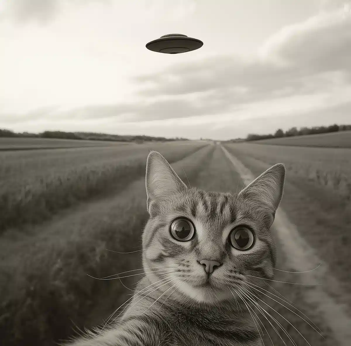 Cat Selfie with Saucer