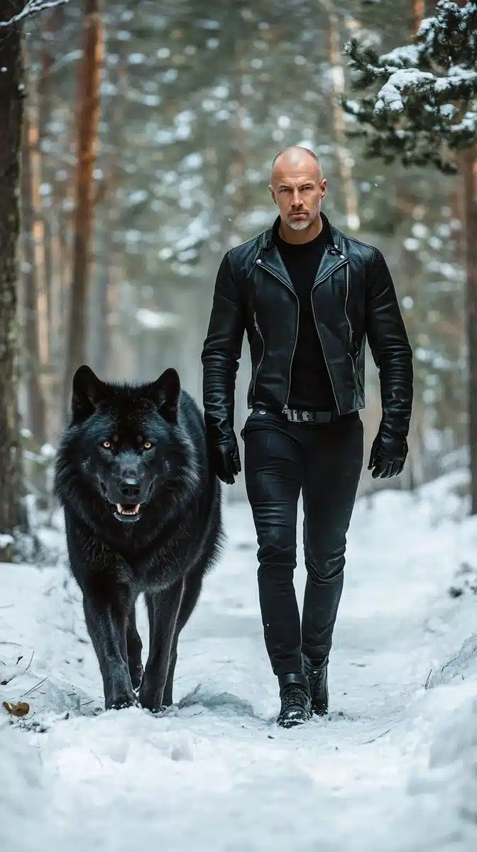 Cinematic Man and Wolf