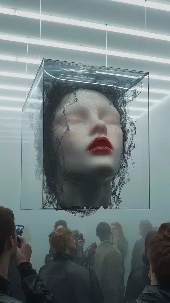 Futuristic Museum with Floating Head