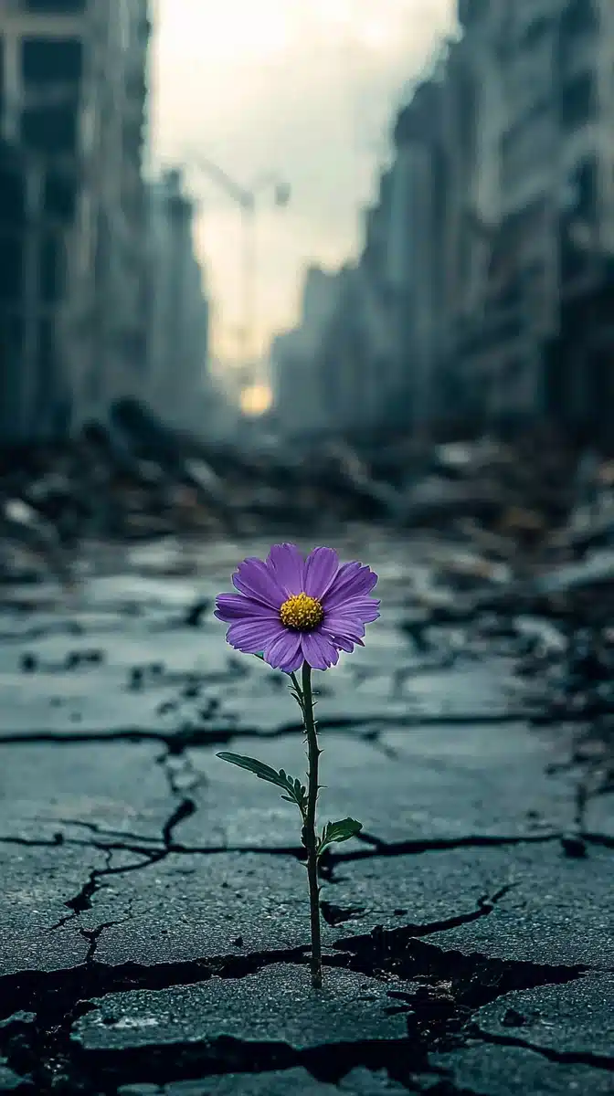 Blooming Flower in Ruins