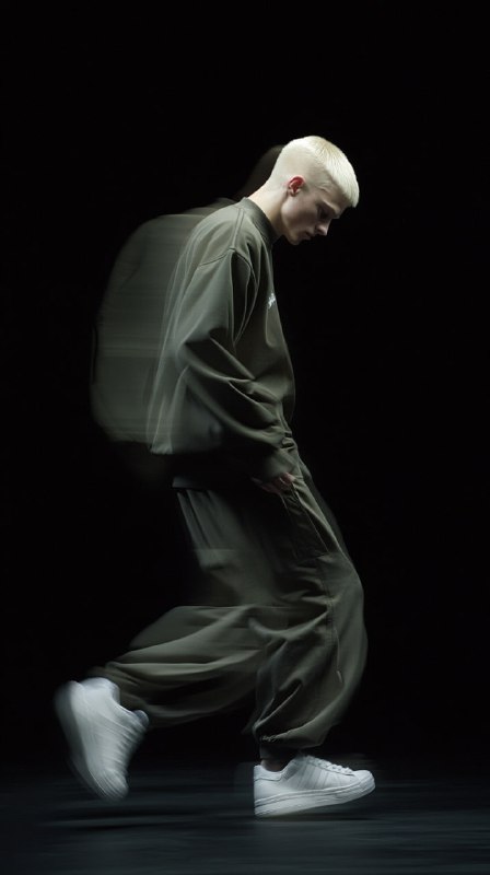 Blonde Male Model Close-Up Dance