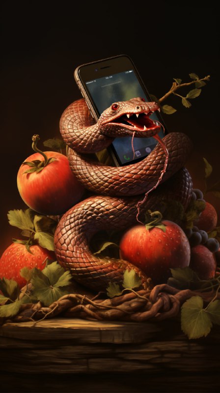 Serpent Coiled Around iPhone Forbidden Fruit Allegory