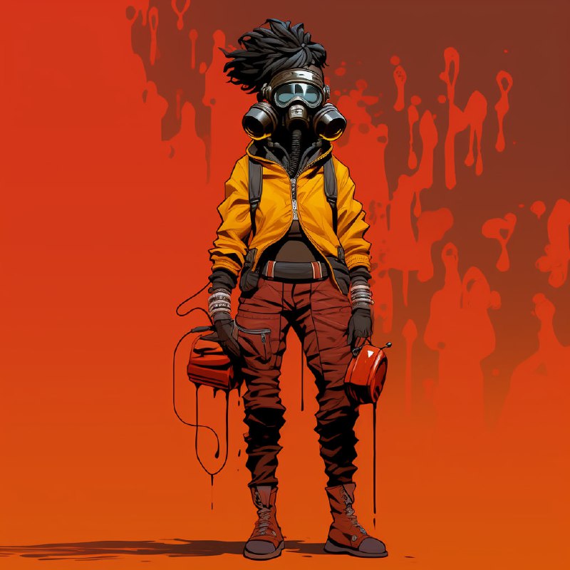 Gorillaz Style Exterminator Woman With Spray Gun
