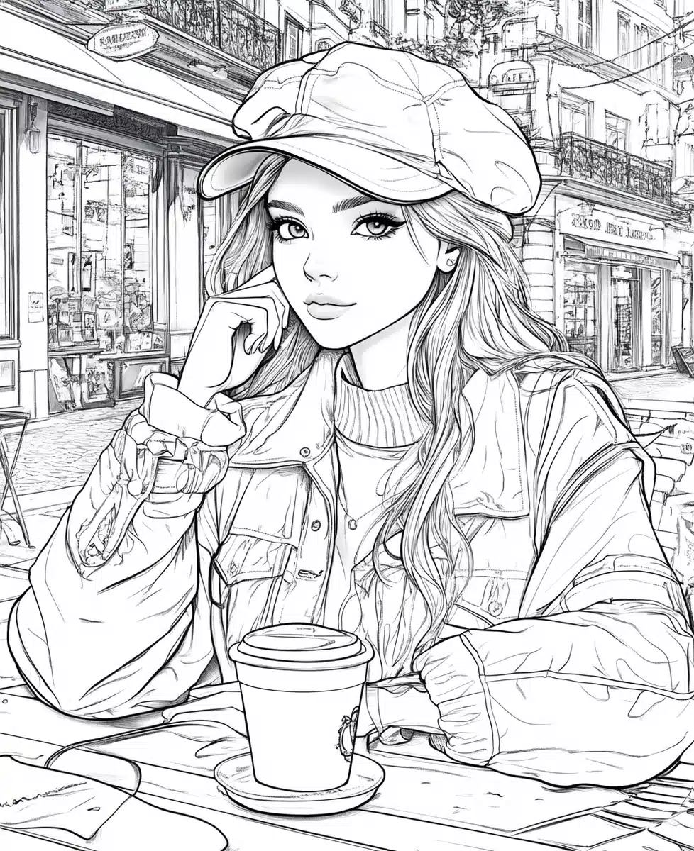 Hipster Fashion Illustration Caf