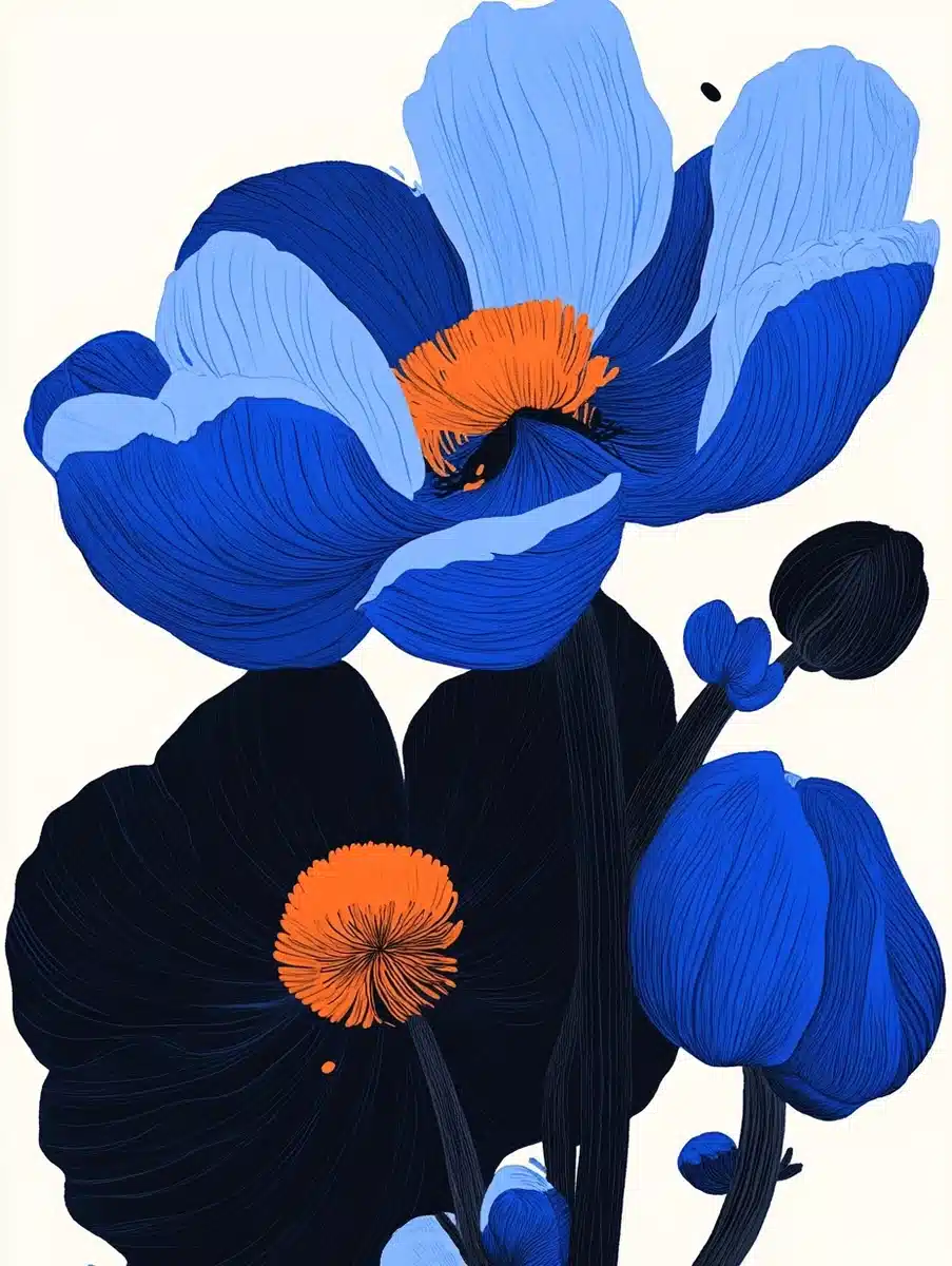 Marimekko Blue Flowers Illustration
