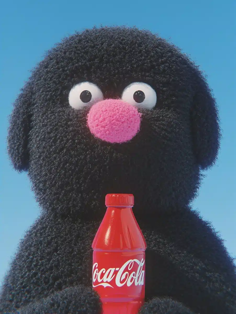 Detailed Puppy with Coca-Cola