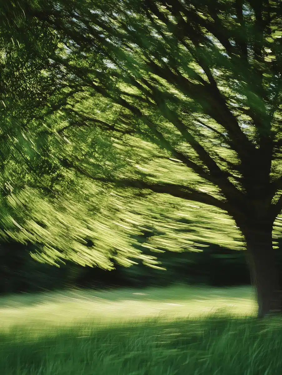 Retro Tree in Wind