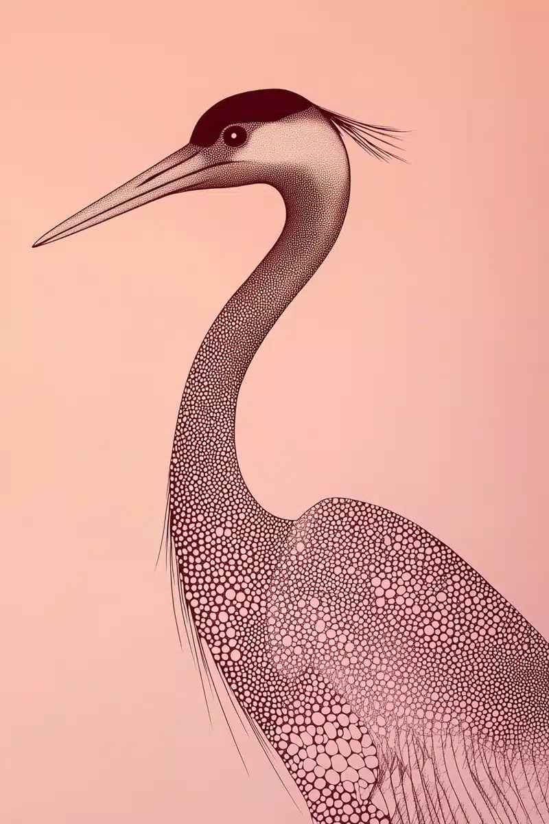 Glowing Dot Crane Illustration