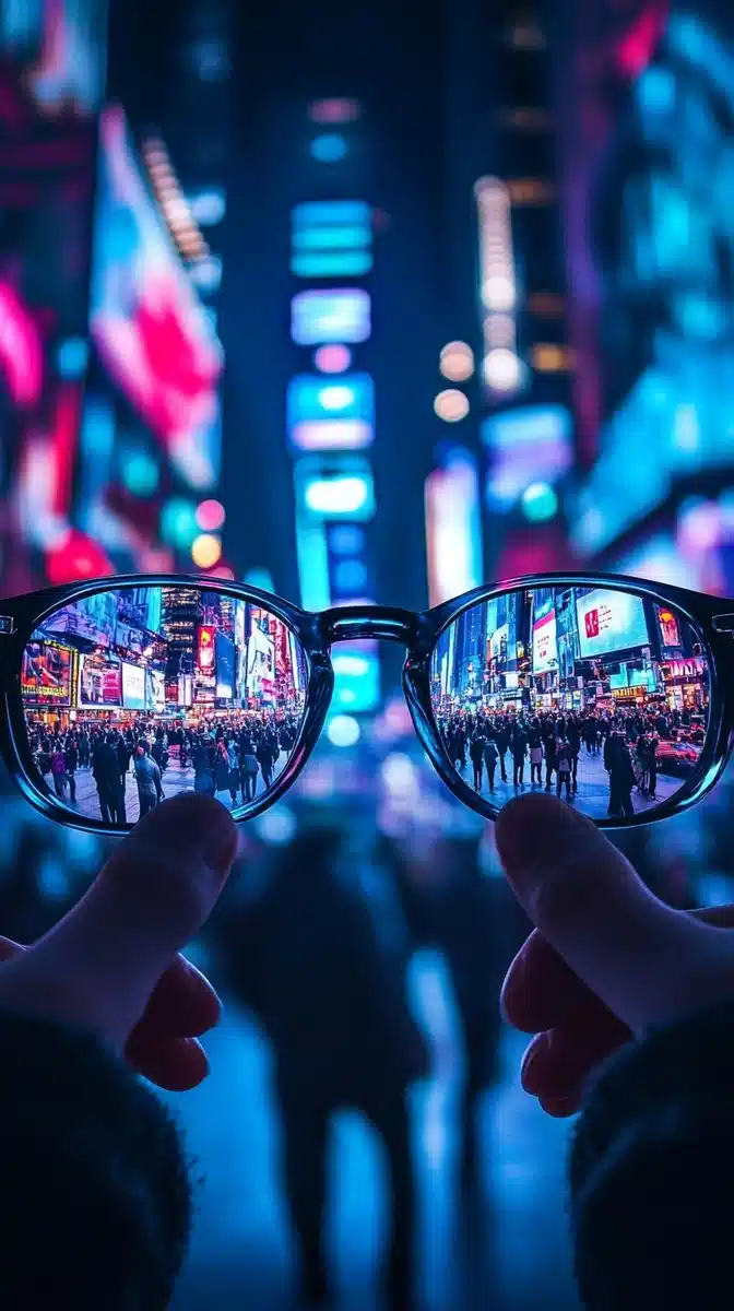 Urban Reflection in Glasses