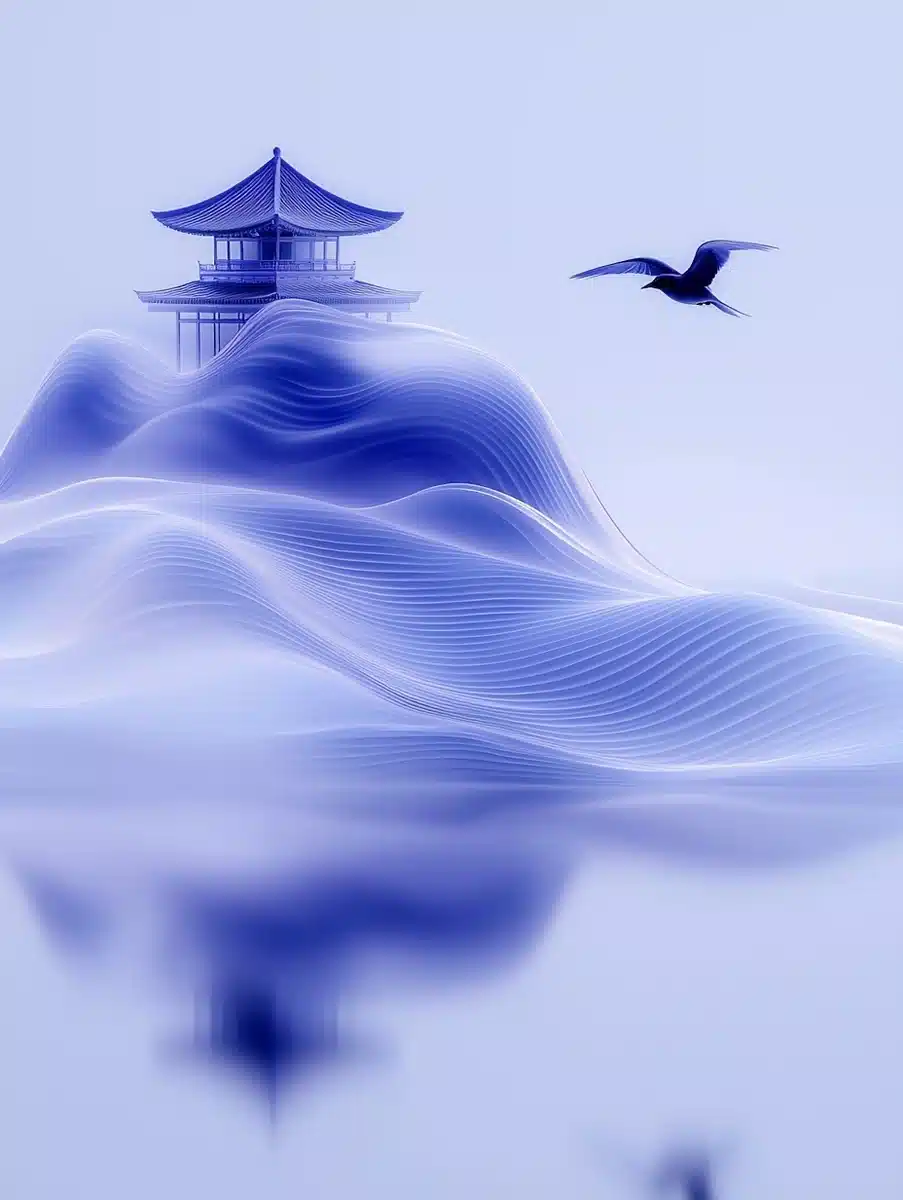 Delicate Landscape with Swallows