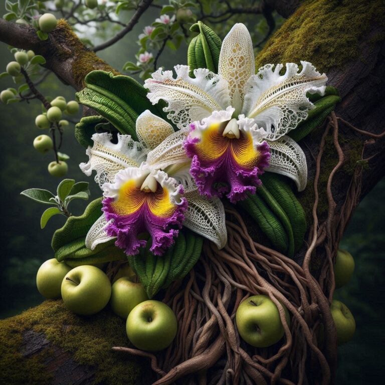 Crocheted Cattleya Orchid National Geographic Style