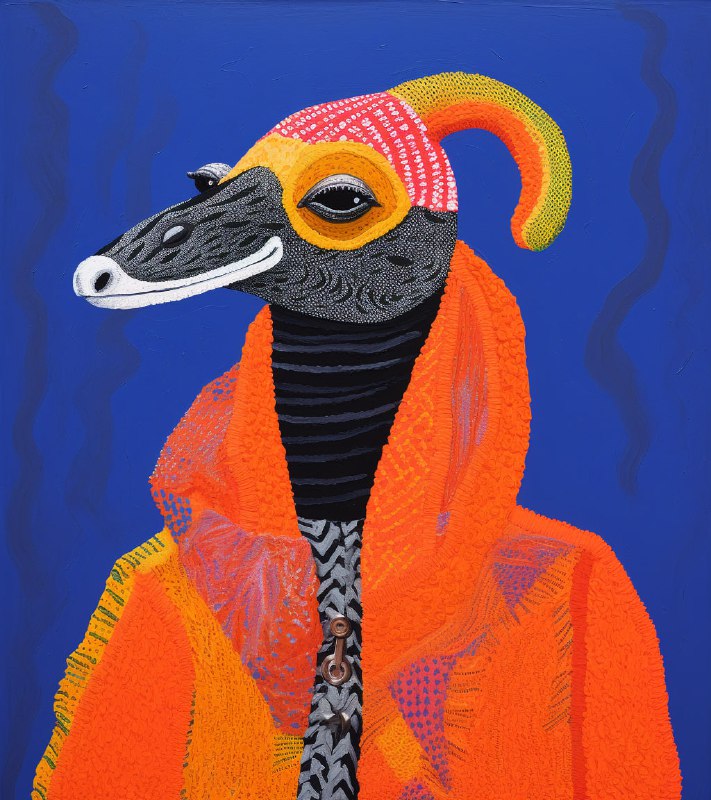 Woollen Snake Sweaters Illustration in Gond Art Style
