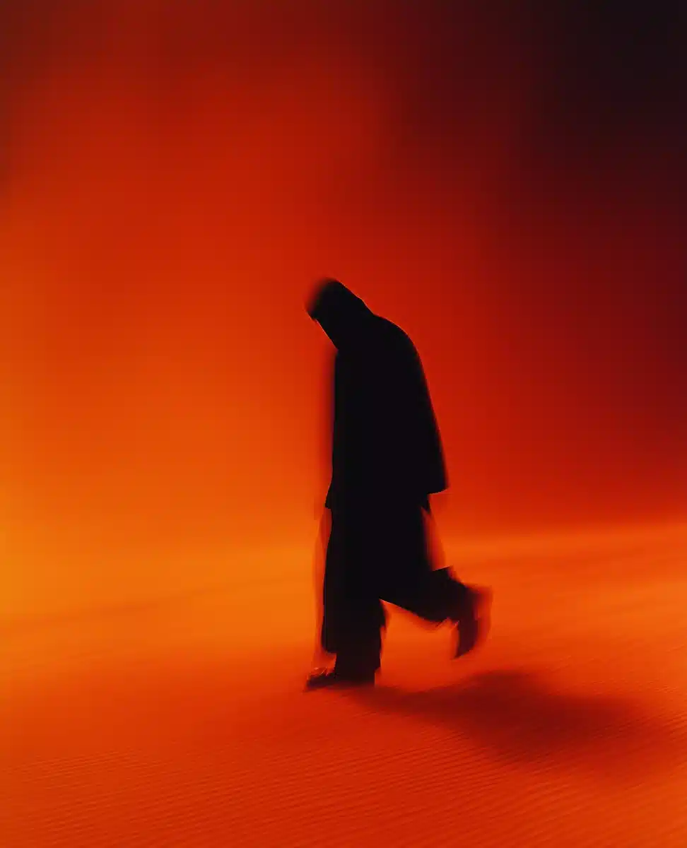 Silhouette in Grainy Desert