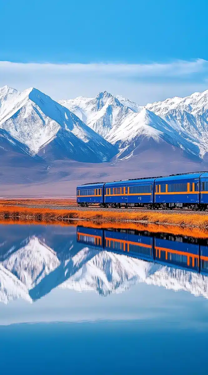 Train Reflection in Gannan