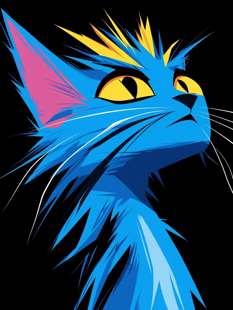 Sinister Feline Silhouette Illustration