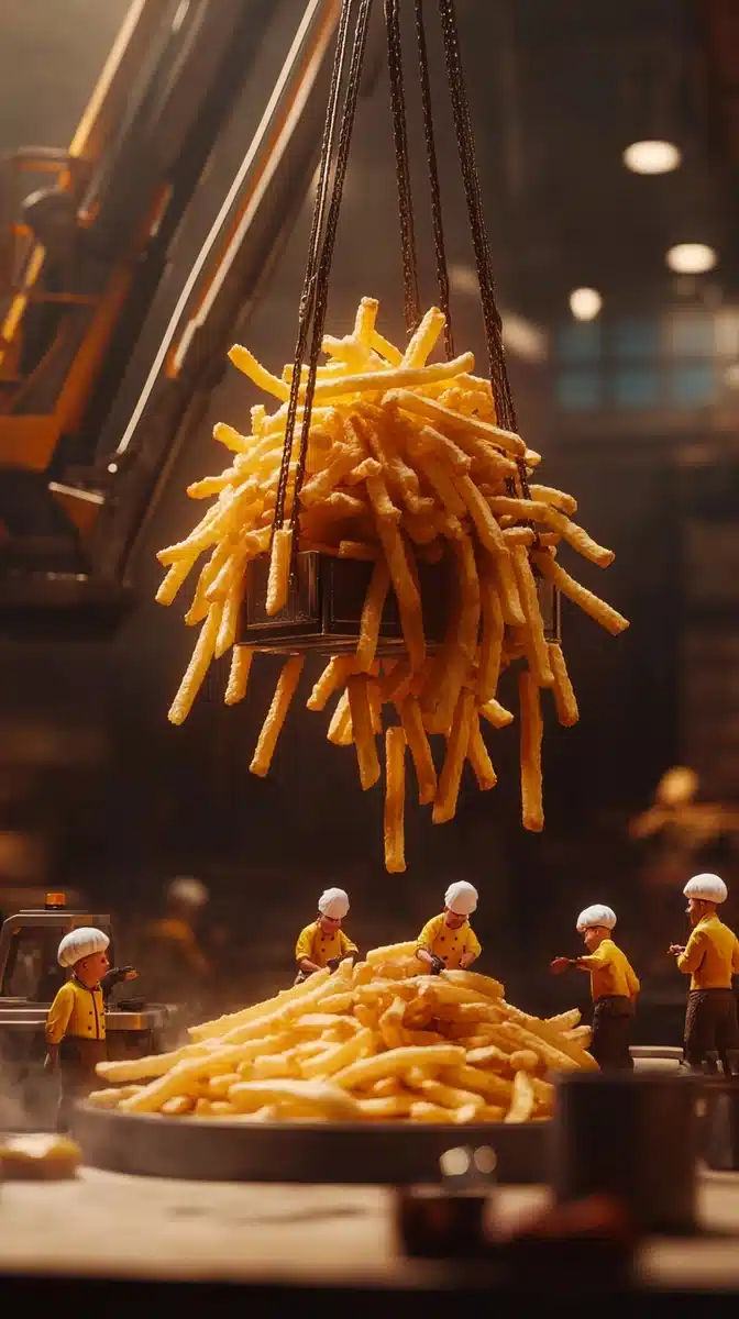 Cinematic Fries Crane Operation