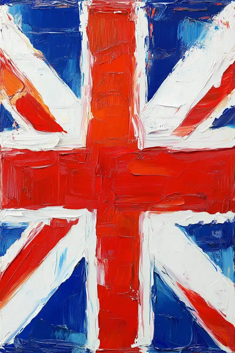 Vibrant Union Jack Oil Painting