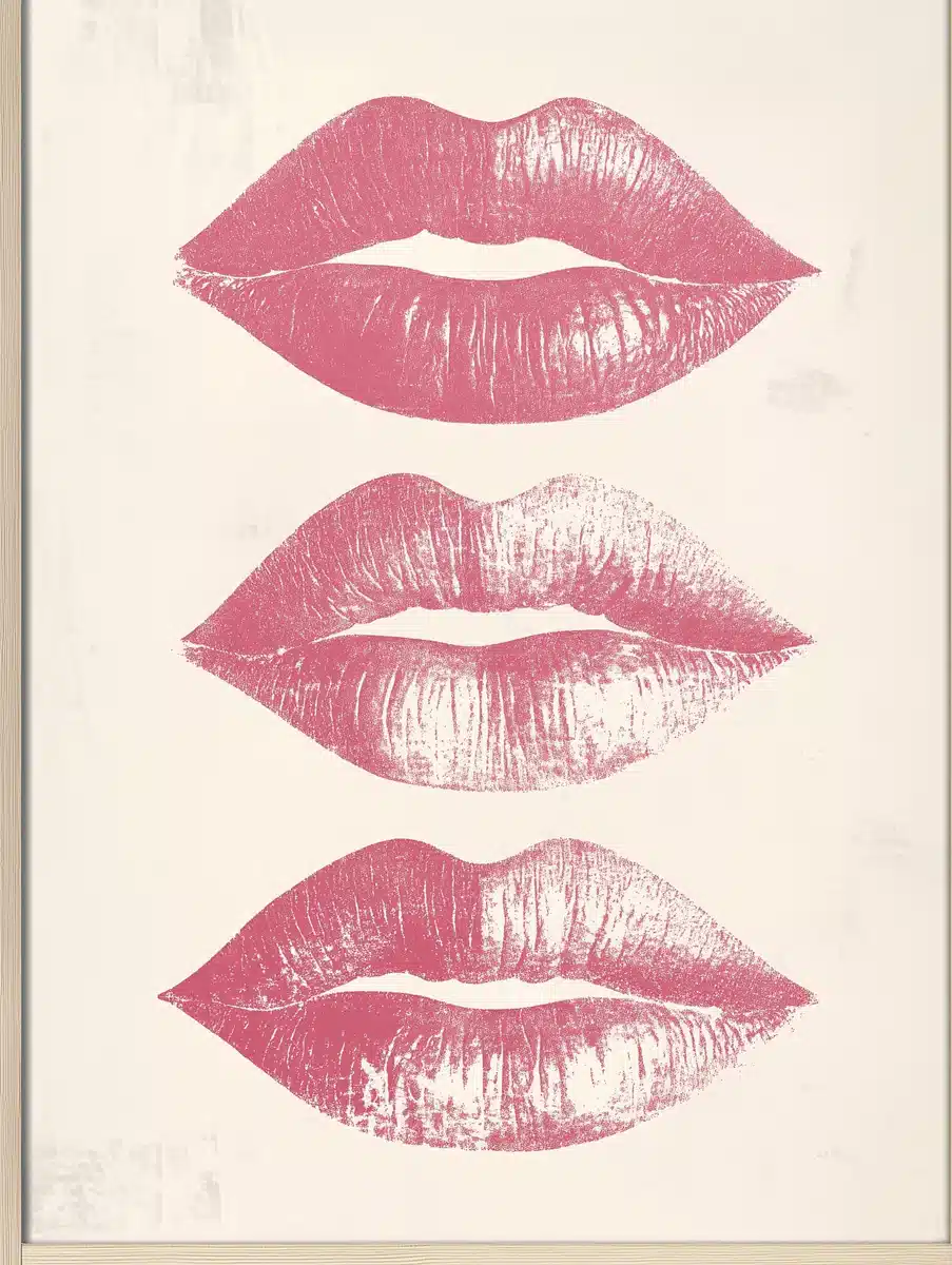 Minimalist Kiss Marks Illustration