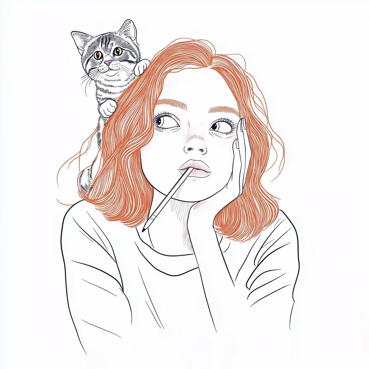 Minimalist Portrait with Cat