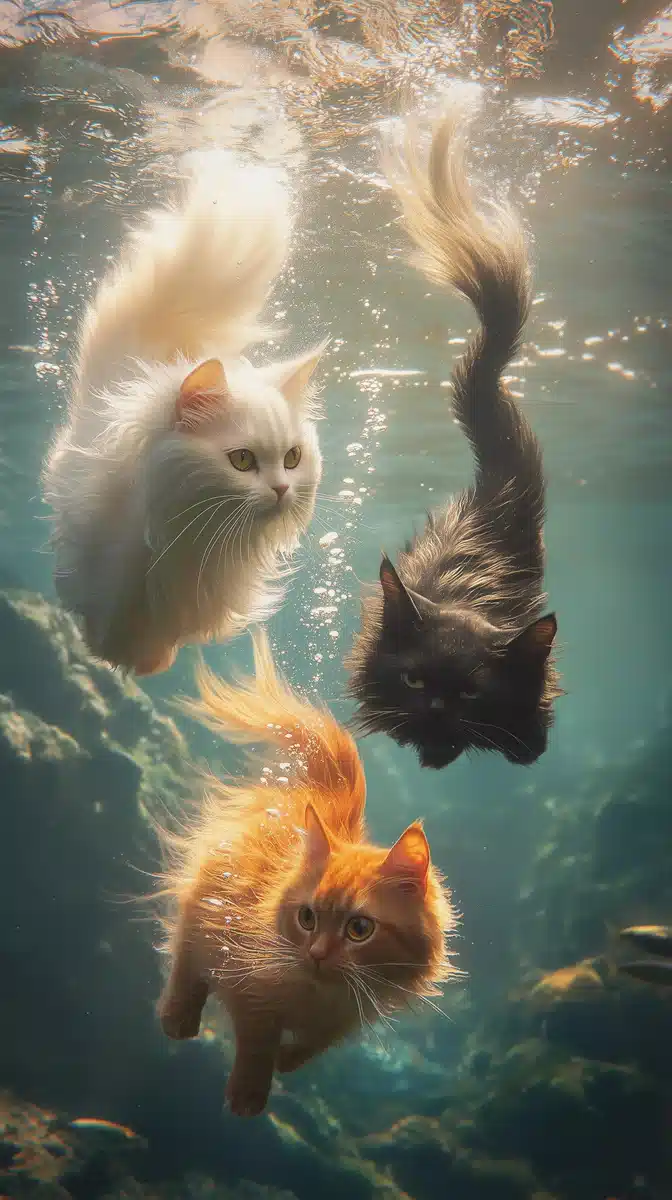 Mermaid-Cats Underwater Photography