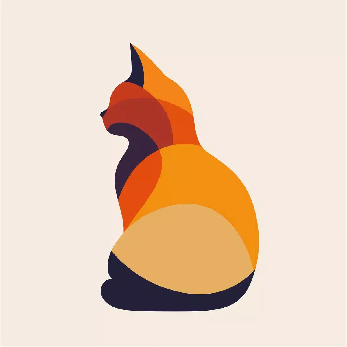 Geometric Cat Logo Design
