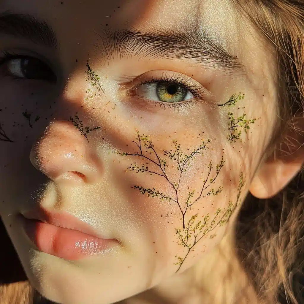 Botanical Face Illustration