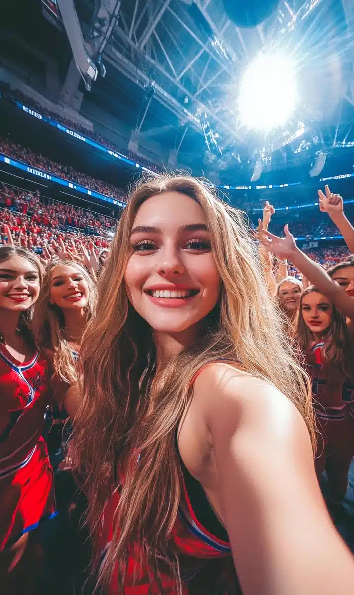 Cinematic Cheerleaders in Stadium
