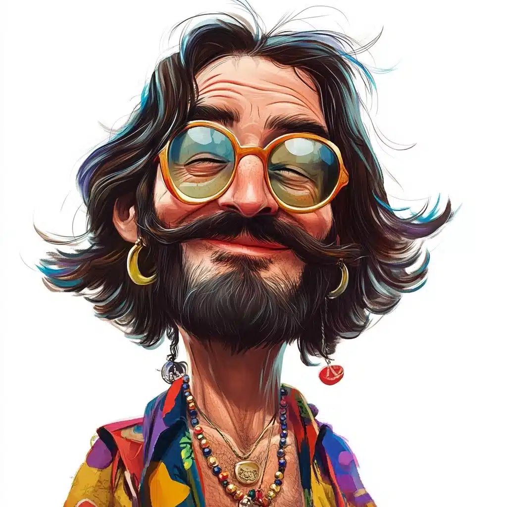 Goofy Hippie Caricature
