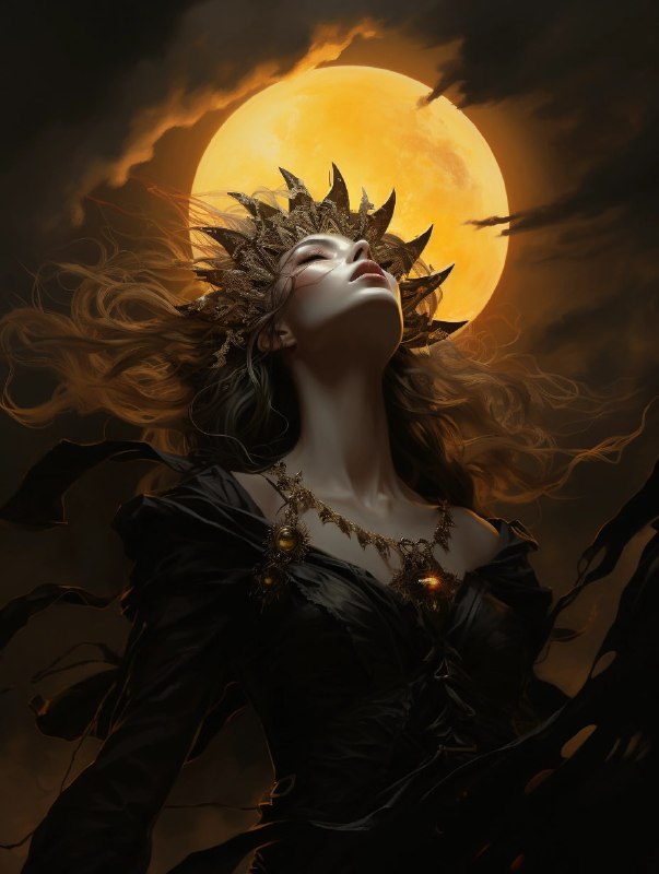 Black Sun Setting Golden Age Illustration Nocturne