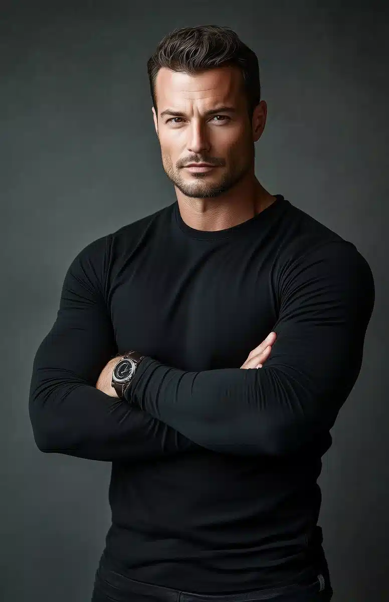 High-Contrast Portrait of Man