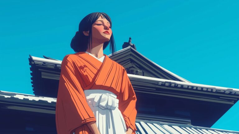 Shrine Maiden Under Blue Sky
