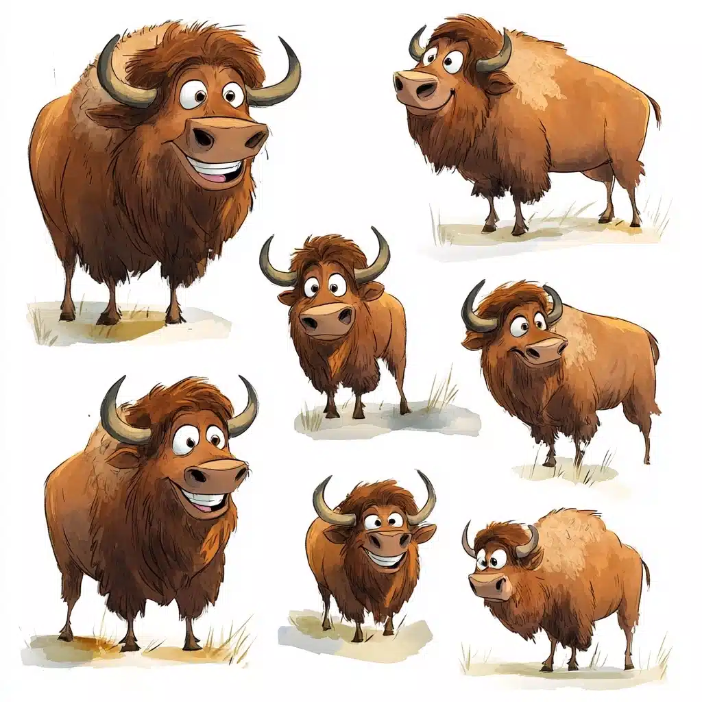 Bison Character Design Sheet