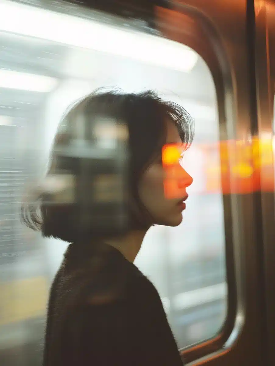 Blurry Subway Reflection Photography