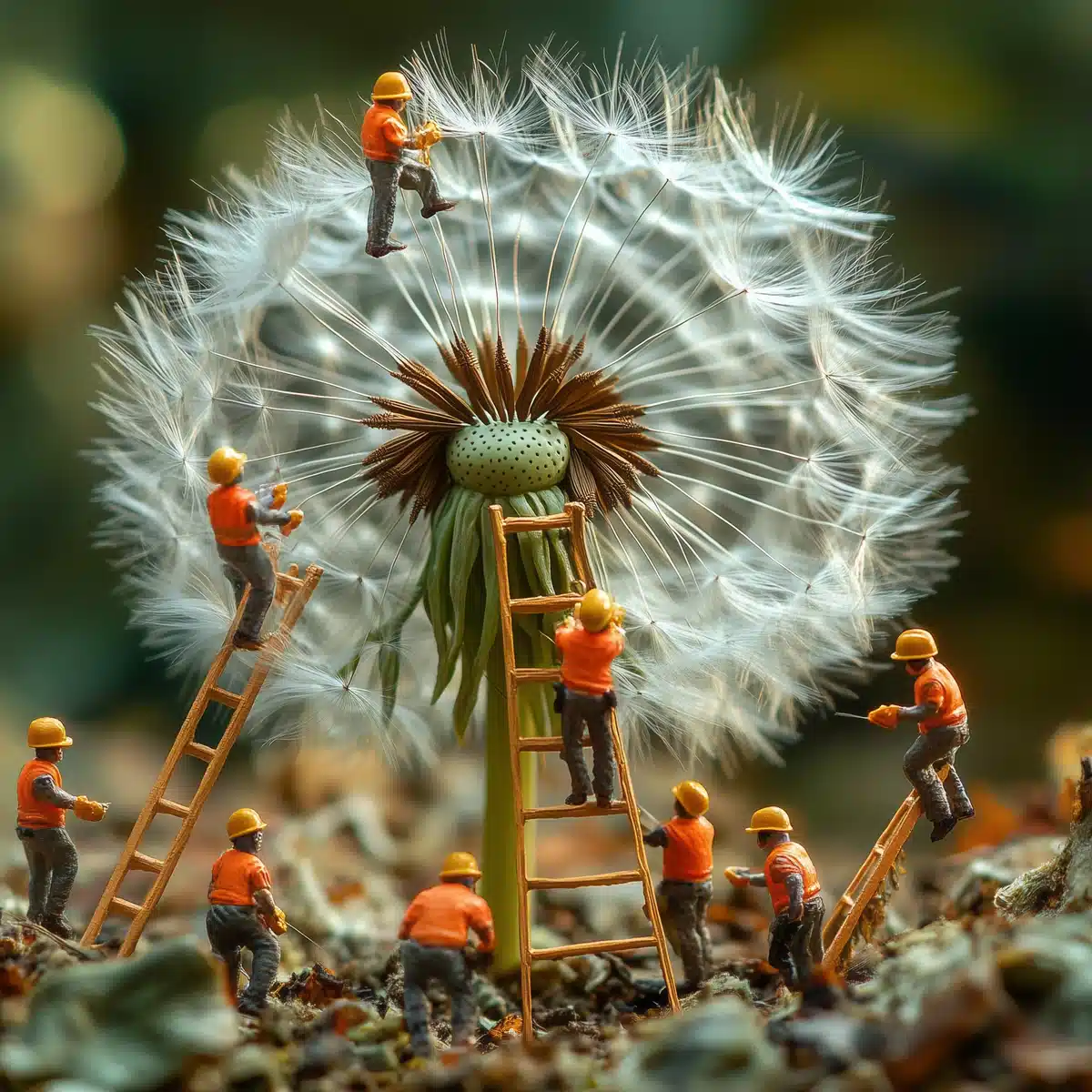 Macro Dandelion with Miniatures