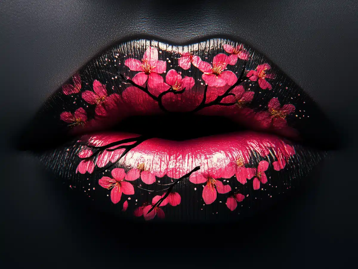 Sakura Silhouette on Lips