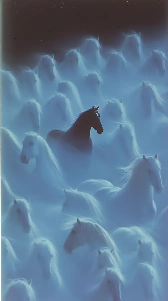 Overhead View of Horses