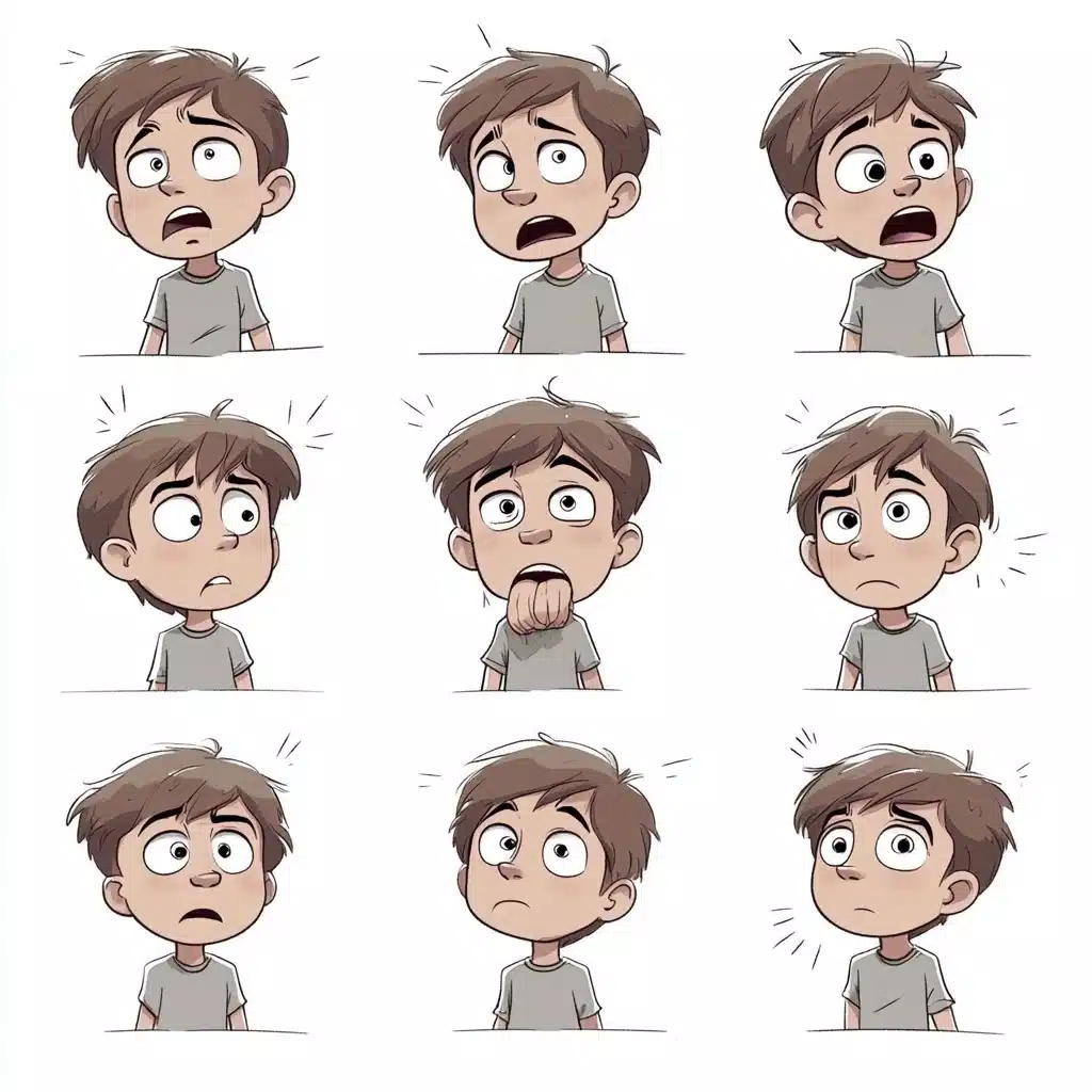 Cartoon Boy Dynamic Poses