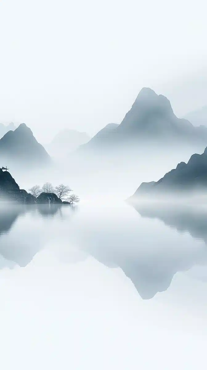 Minimalist Chinese Courtyards Scene