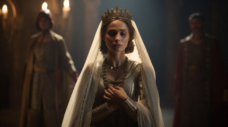 Queen Demetra Receiving Bad News Biblical Drama Still