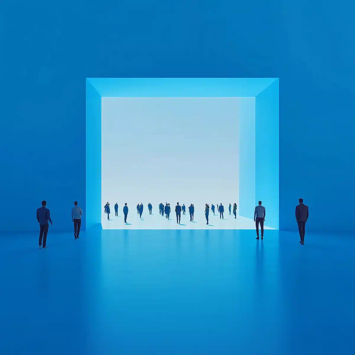 3D Space with Walking Figures