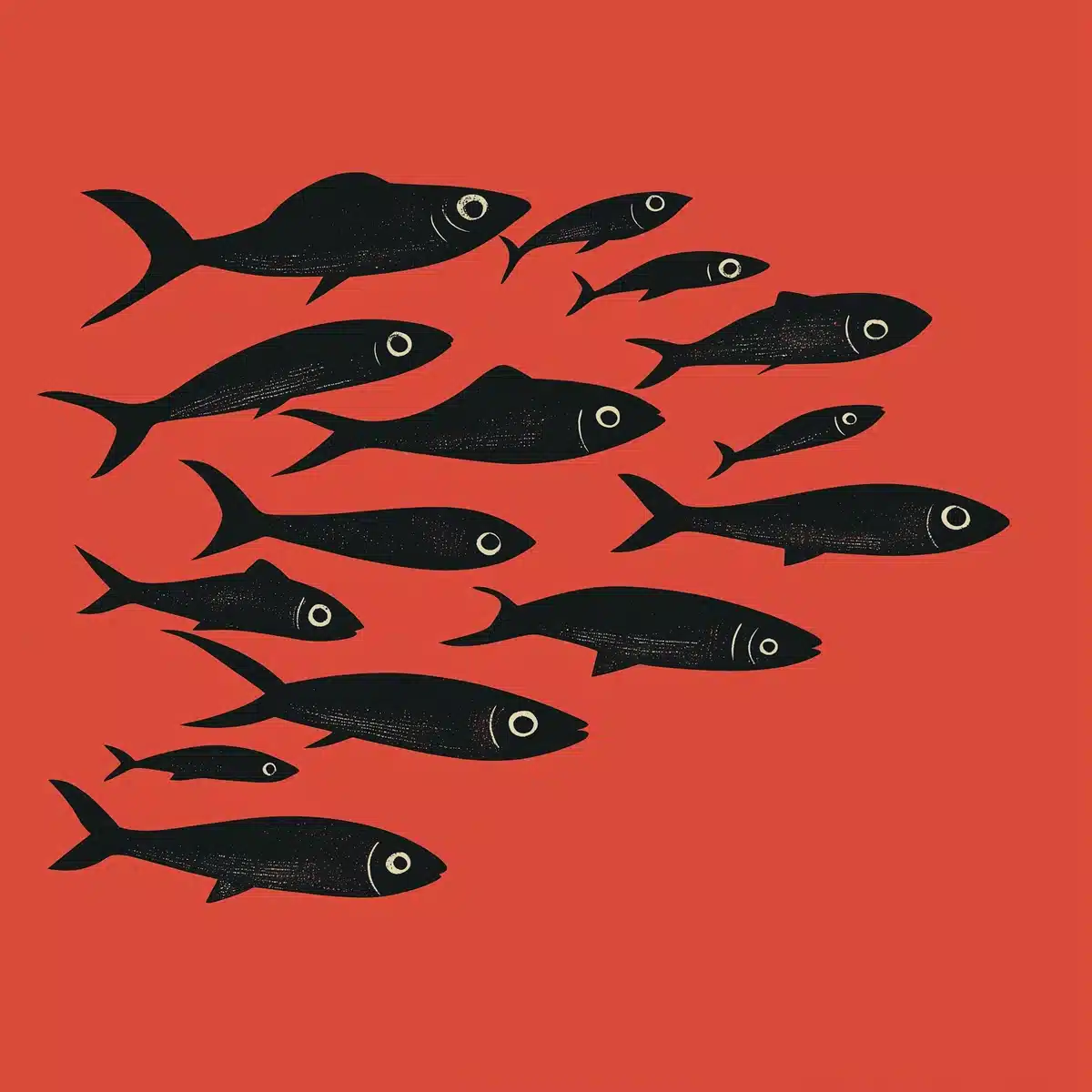 Silhouette Fish School Design