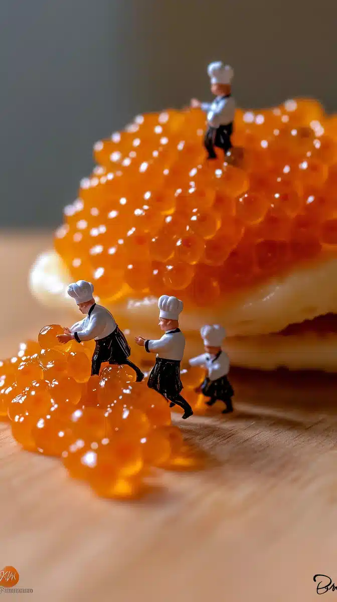 Miniature Chefs with Caviar