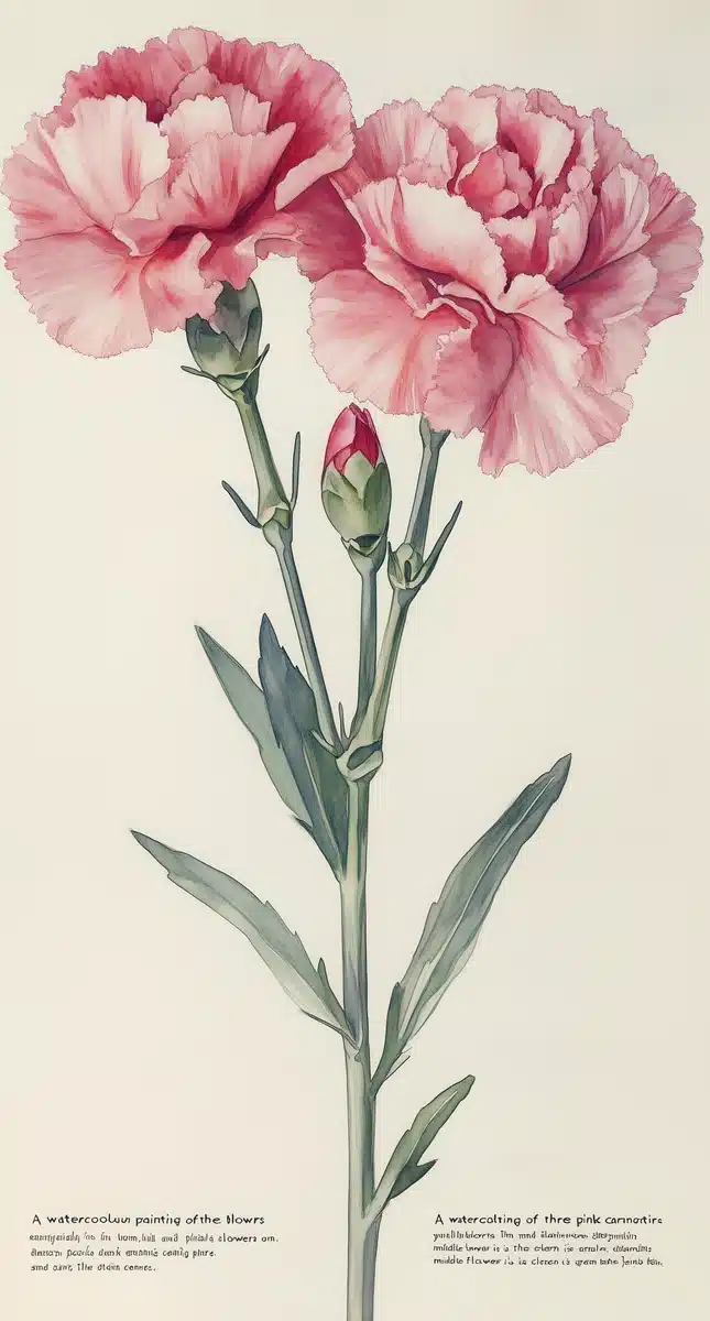 Botanical Watercolour Carnations